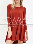 Romwe Red Round Neck Casual Dress
