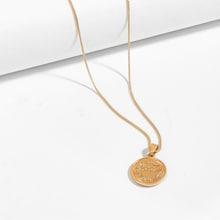 Romwe Figure Engraved Coin Pendant Necklace