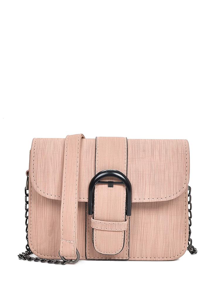 Romwe Buckle Front Flap Crossbody Bag