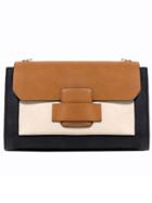 Romwe Color-block Pu Chain Bag