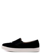 Romwe Black Round Toe Embroidered Loafers