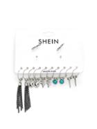 Romwe Chain Tassel & Turquoise Decorated Earring Set