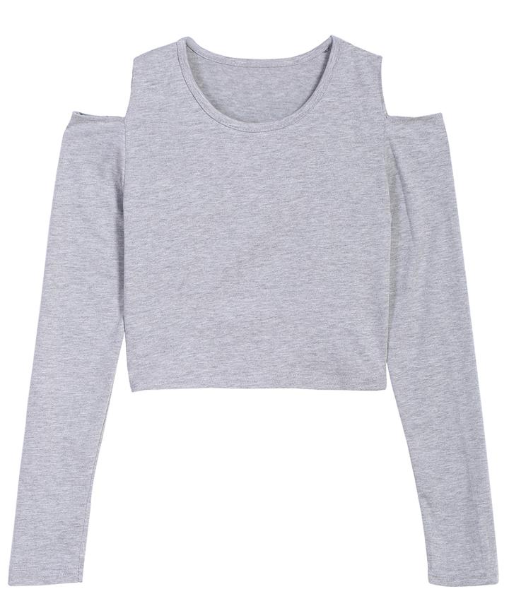 Romwe Off The Shoulder Grey Sweater