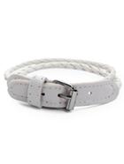 Romwe White Braided Buckle Bracelet