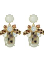 Romwe Acrylic Stone Flower Big Drop Earrings