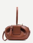 Romwe Khaki Pumpkin Design Pu Handbag With Strap