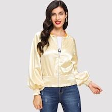 Romwe Bishop Sleeve Frill Jacket