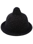 Romwe Black Ribbed Knit Textured Bowler Hat