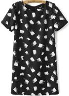 Romwe Brush Print Slim Bodycon Dress
