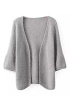Romwe Buttonless Mohair Knitted Loose Jumper