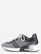 Romwe Grey Breathable Knitted Lace Up Sneakers