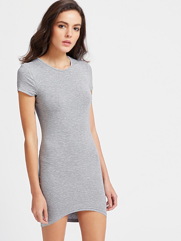 Romwe High Low Bodycon Tee Dress