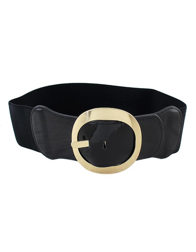 Romwe Fashion Style Elastic Wide Women Dressy Pu Leather Belt