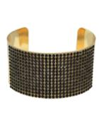 Romwe Black Rhinestone Oversized Cuff Bracelet
