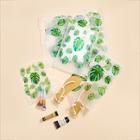 Romwe Leaf Print Storage Bag Set 5pcs