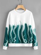 Romwe Octopus Print Sweatshirt