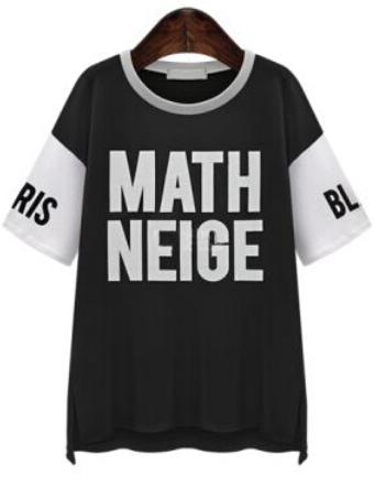 Romwe Math Neige Print Loose Black Dress
