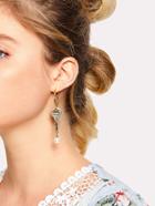 Romwe Hoop Earrings With Detachable Key