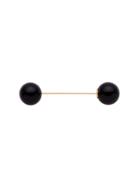 Romwe Black Double Faux Pearl Short Simple Brooch