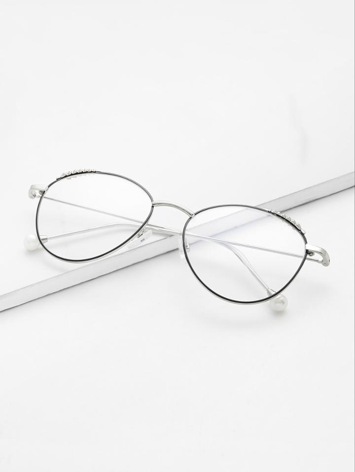 Romwe Symmetrical Flat Clear Lens Glasses