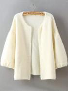 Romwe Knit Bead Beige Coat