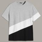 Romwe Guys Drop Shoulder Cut-and-sew Tee