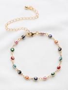 Romwe Colorful Beaded Design Chain Bracelet