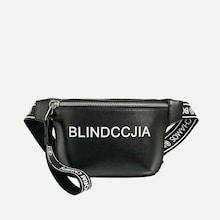 Romwe Slogan Decor Zip Front Bum Bag