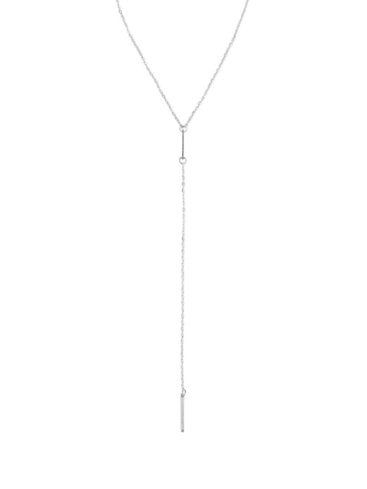 Romwe Silver Geomectric Linear Minimalist Necklace