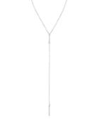 Romwe Silver Geomectric Linear Minimalist Necklace