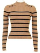 Romwe Camel High Neck Knitted Sweater