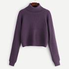 Romwe Roll Neck Raglan Sleeve Jumper