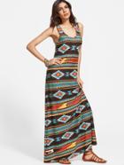 Romwe Aztec Print Tank Dress