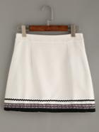 Romwe White Tassel Trimmed Tribal Skirt