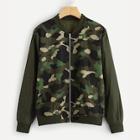 Romwe Zip Up Camo Print Jacket