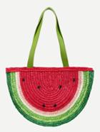 Romwe Multicolor Watermelon Straw Shopper Bag