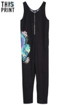 Romwe Romwe Phoenix Zippered Sleeveless Jumpsuits