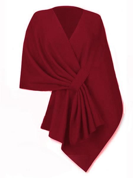 Romwe Waterfall Collar High Low Red Top