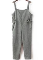 Romwe Straps Vintage Grey Jumpsuit