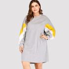 Romwe Plus Color-block Sweatshirt Dress