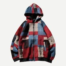 Romwe Men Color Block Hooded Coat