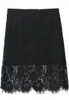 Romwe Lace Slim Black Skirt