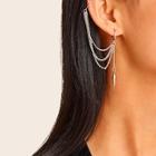 Romwe Spike Detail Chain Earring With Ear Cuff 1pc