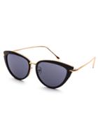 Romwe Black Frame Gold Arm Sunglasses