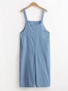 Romwe Denim Overall Pants With Pocket