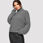 Romwe Turtle Neck Chunky Knit Jumper