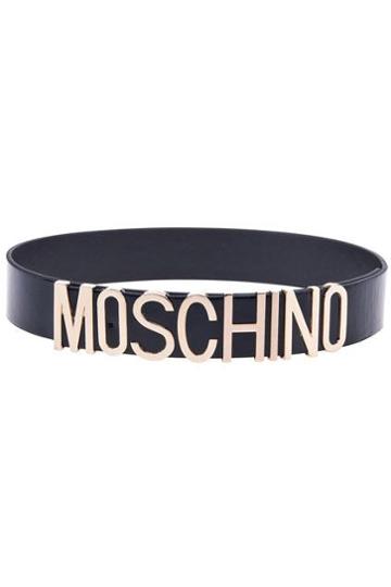 Romwe Moschino Embellished Black Belt