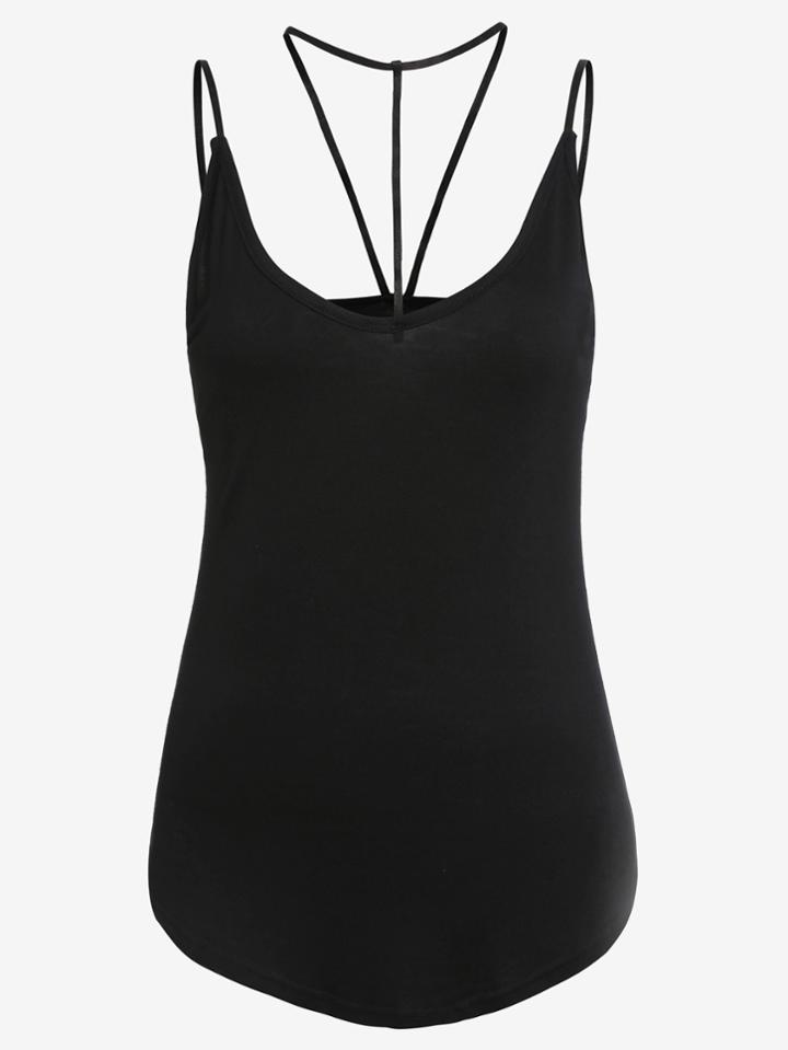 Romwe Black Choker Neck Cami Top