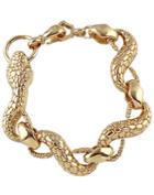 Romwe Gold Snake Link Bracelet