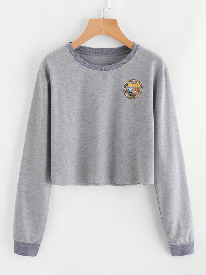 Romwe Cut Out Hem Sweatshirt